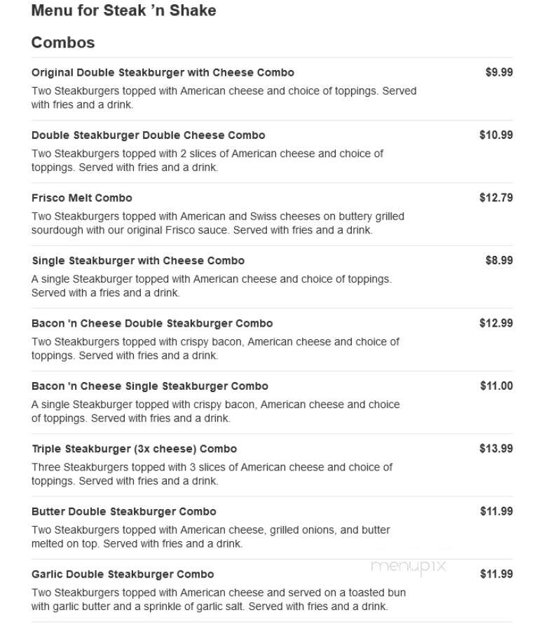 Steak 'n Shake - Chillicothe, OH menu_pic