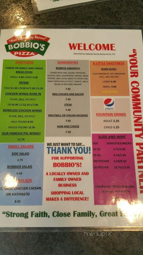 Bobbio's Pizza - White City, OR menu_pic