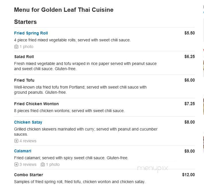 Golden Leaf Thai Restaurant - Newberg, OR
