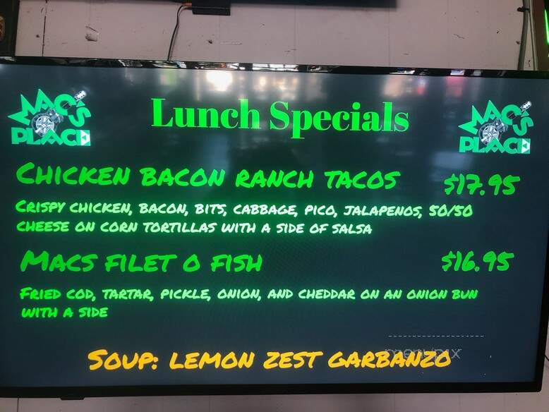 Mac's Place - Silverton, OR menu_pic
