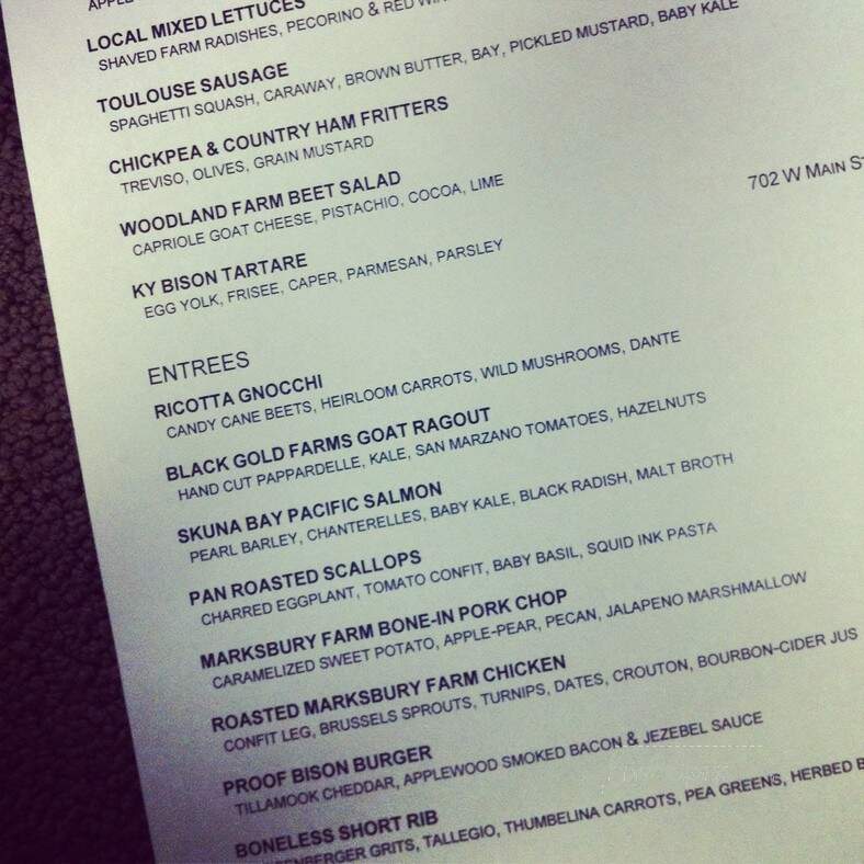 Proof on Main - Louisville, KY menu_pic