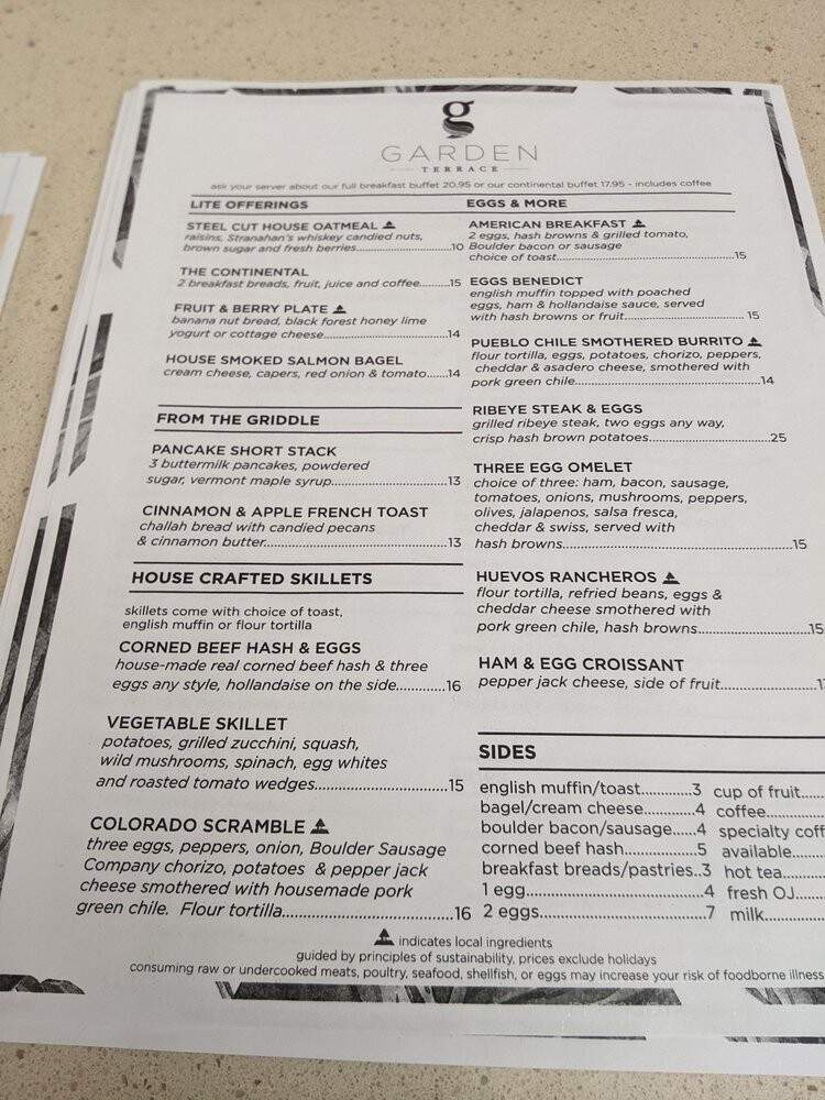 Garden Terrace at The Inverness Hotel - Englewood, CO menu_pic