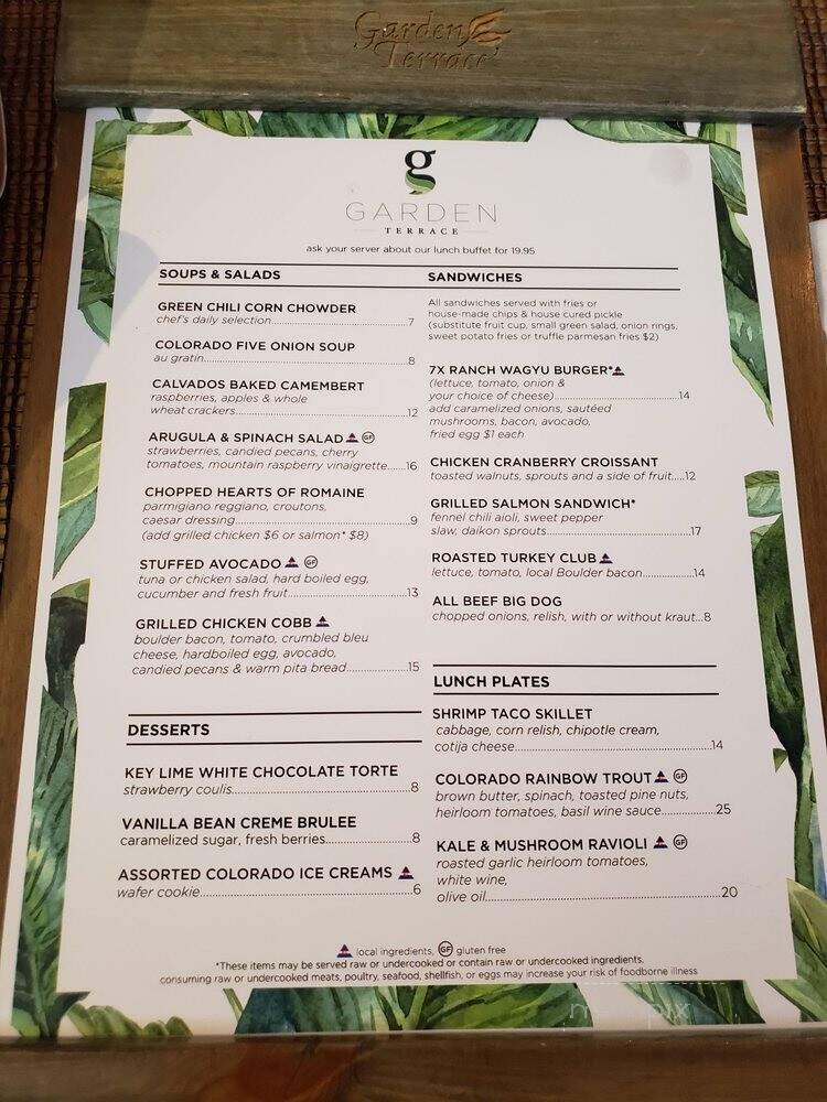 Garden Terrace at The Inverness Hotel - Englewood, CO menu_pic