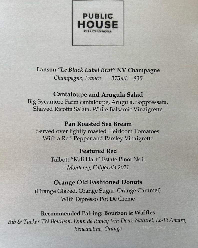 Public House - Chattanooga - Chattanooga, TN menu_pic