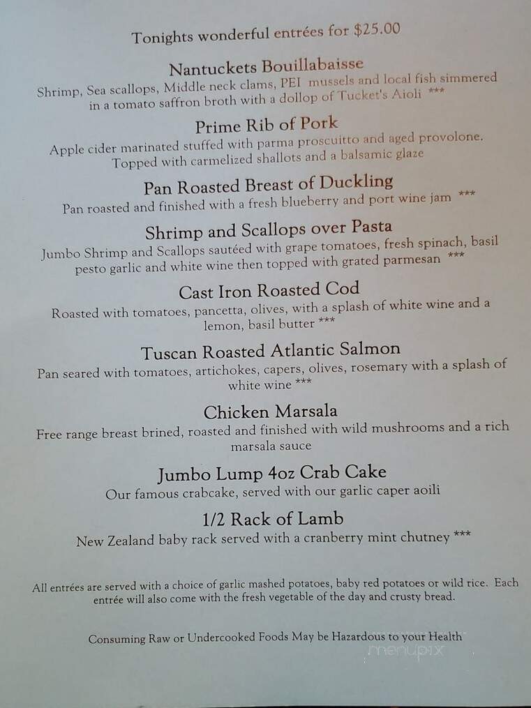 Nantuckets Restaurant - Fenwick Island, DE menu_pic