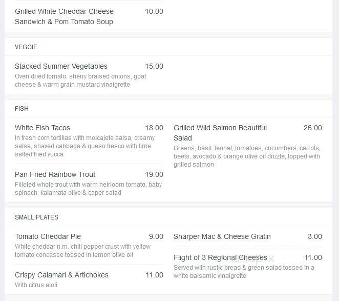 The Pomegranate Bistro - Potomac, MD menu_pic