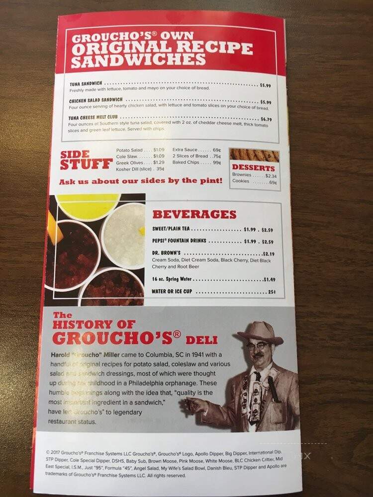 Groucho's Deli in Statesville - Statesville, NC menu_pic