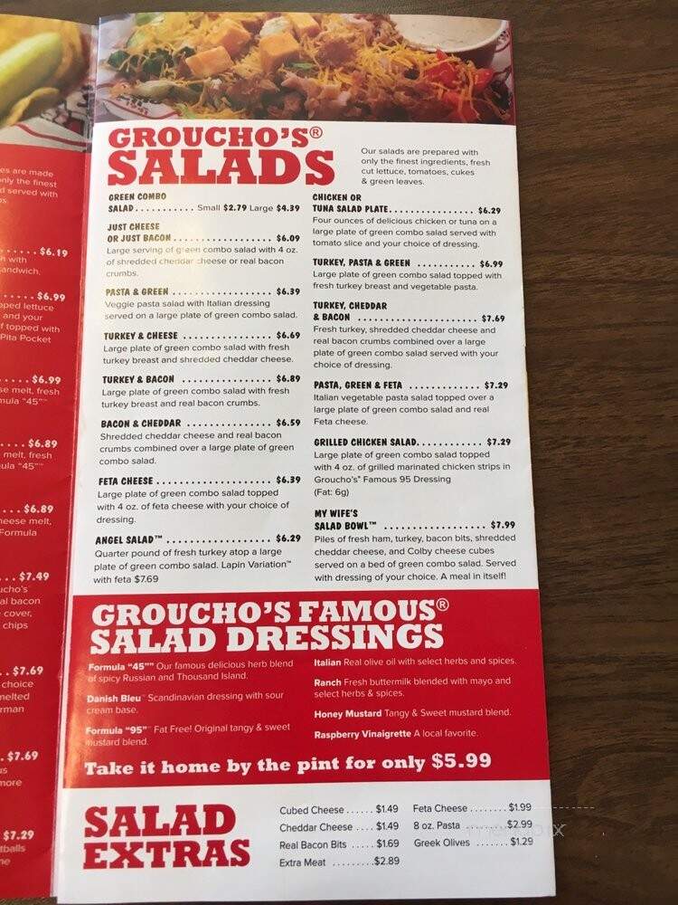 Groucho's Deli in Statesville - Statesville, NC menu_pic