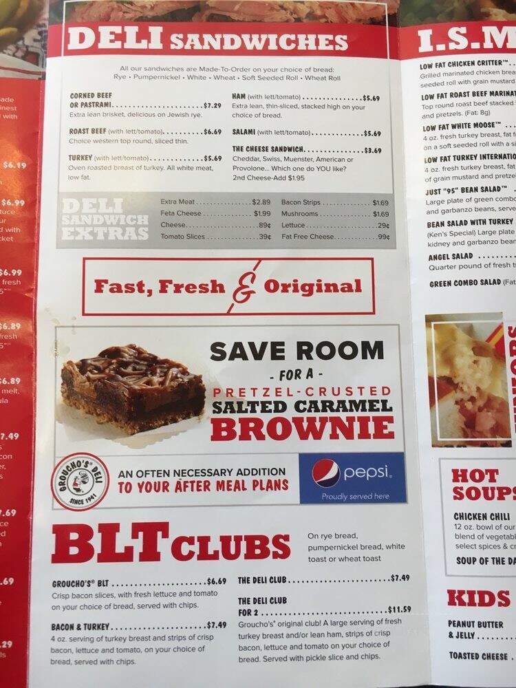 Groucho's Deli in Statesville - Statesville, NC menu_pic
