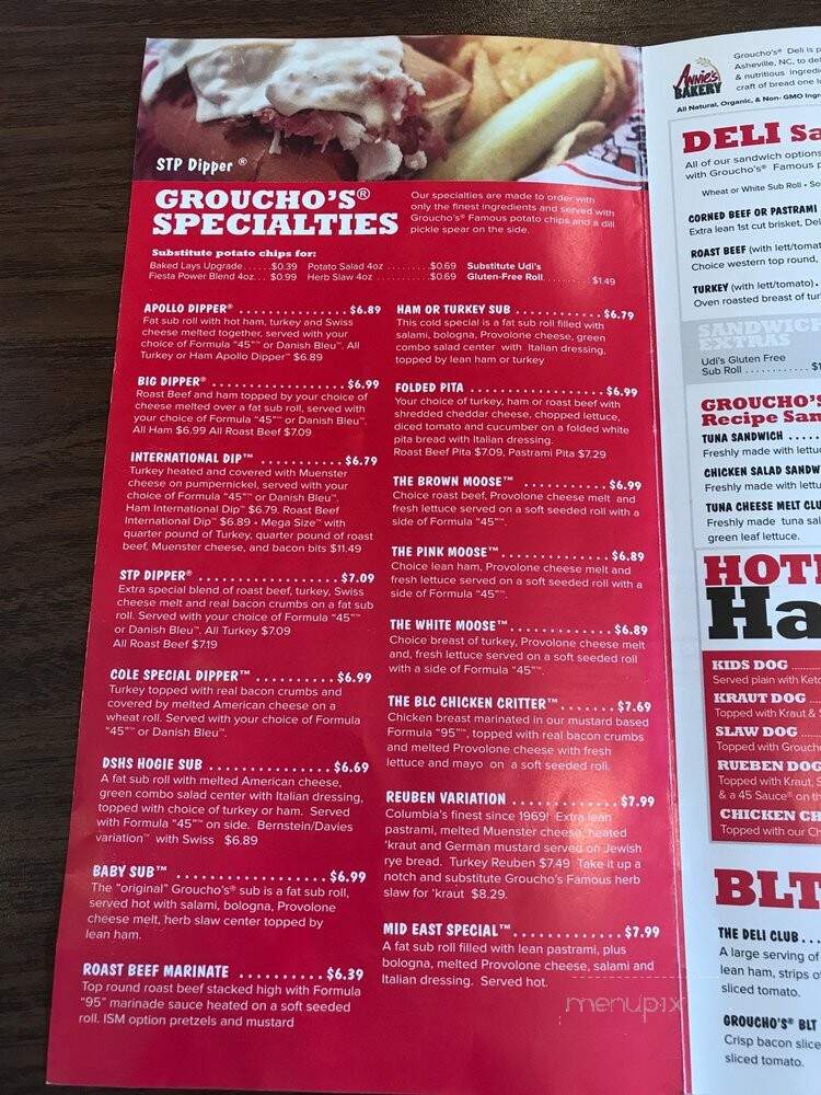 Groucho's Deli in Statesville - Statesville, NC menu_pic