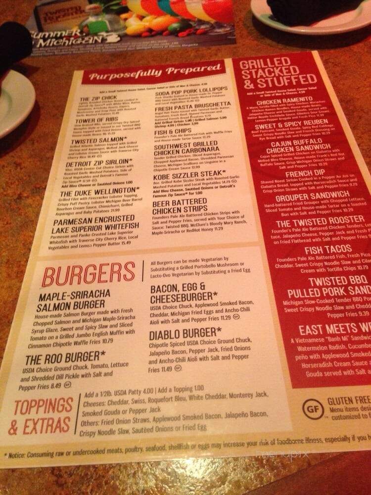 Twisted Rooster - Belleville, MI menu_pic