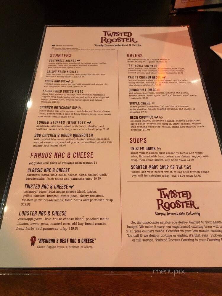 Twisted Rooster - Belleville, MI menu_pic
