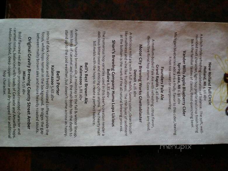 Twisted Rooster - Belleville, MI menu_pic