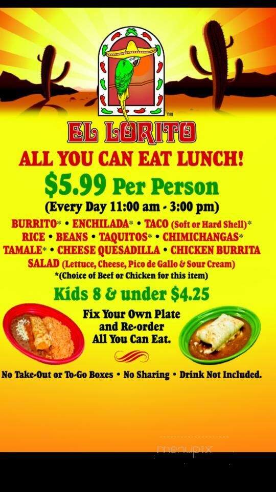 El Lorito - Bessemer City, NC menu_pic