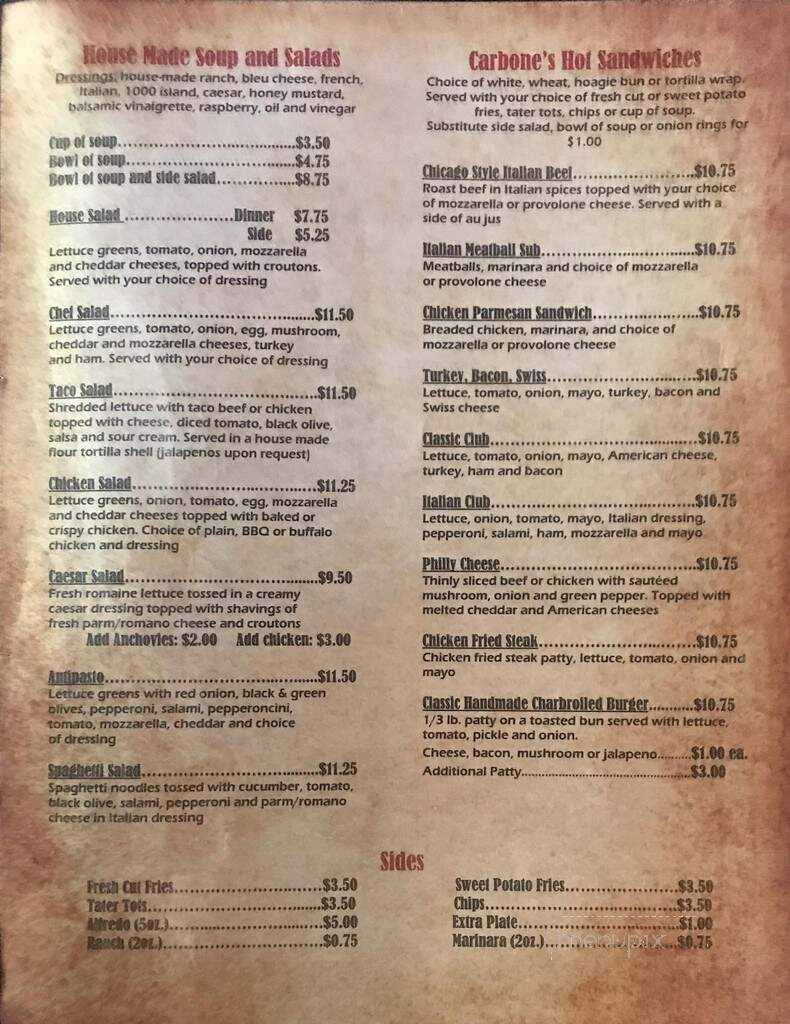 Carbone's Pizzeria - Billings, MT menu_pic