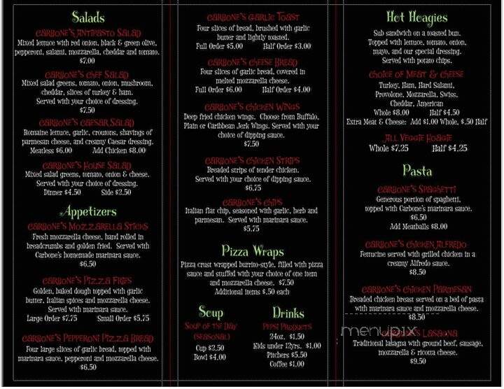 Carbone's Pizzeria - Billings, MT menu_pic