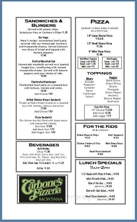 Carbone's Pizzeria - Billings, MT menu_pic