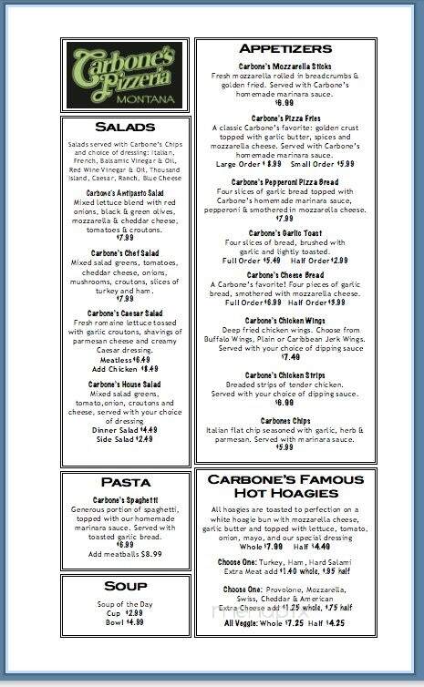 Carbone's Pizzeria - Billings, MT menu_pic