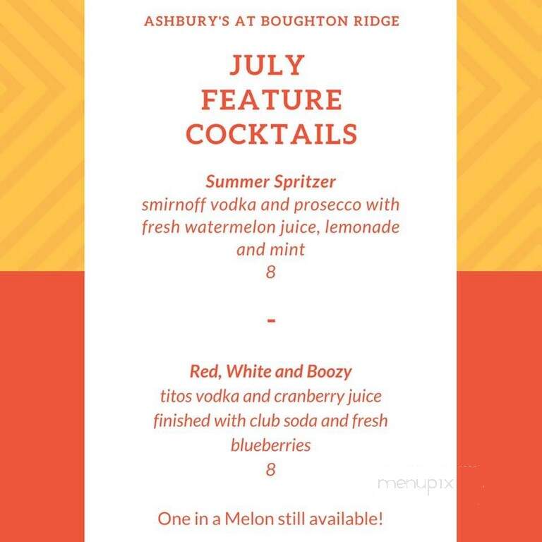 Ashbury's of Bougton Ridge - Bolingbrook, IL menu_pic
