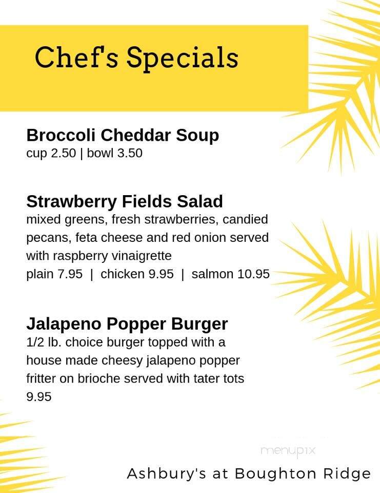 Ashbury's of Bougton Ridge - Bolingbrook, IL menu_pic