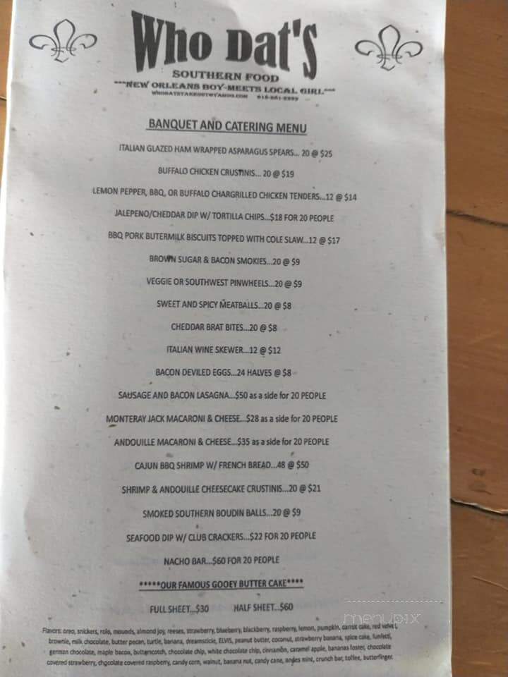 Who Dat's Restaurant - Columbia, IL menu_pic