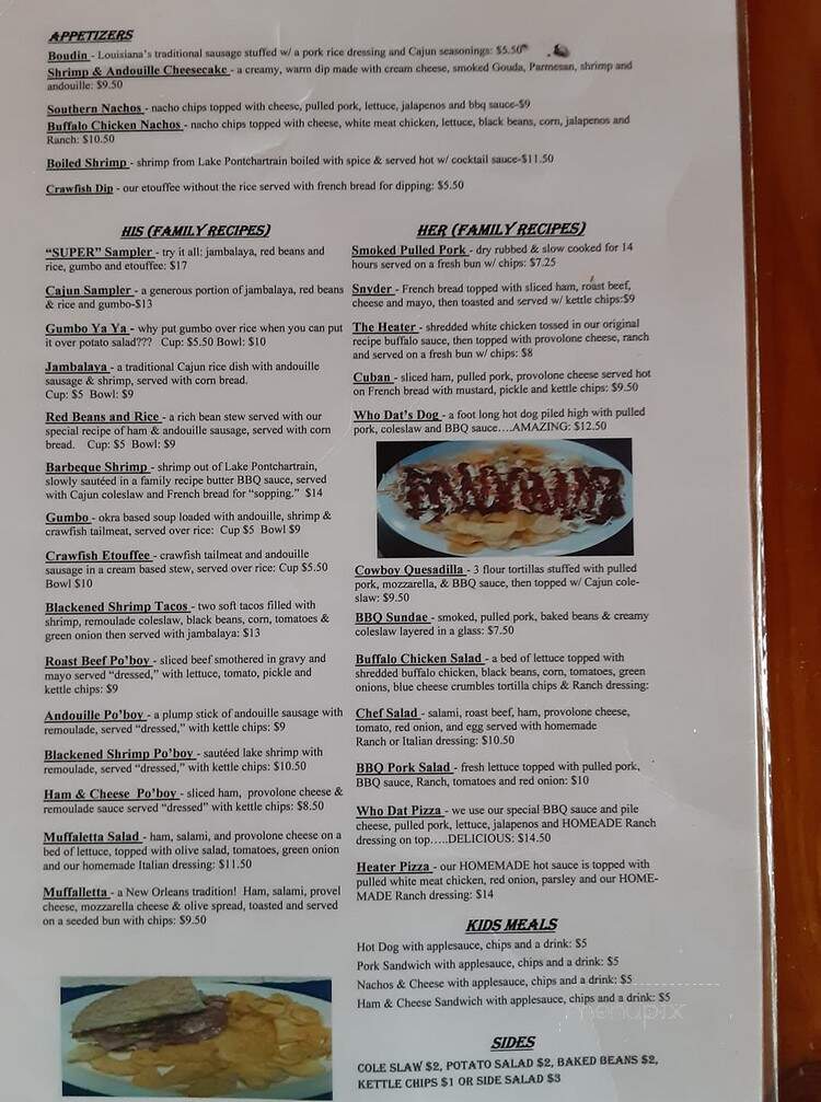 Who Dat's Restaurant - Columbia, IL menu_pic