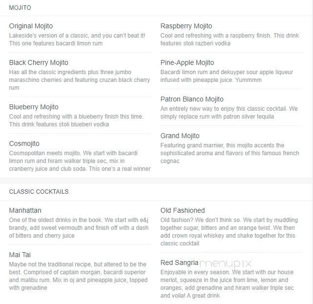Lakeside Hideaway - Currie, MN menu_pic