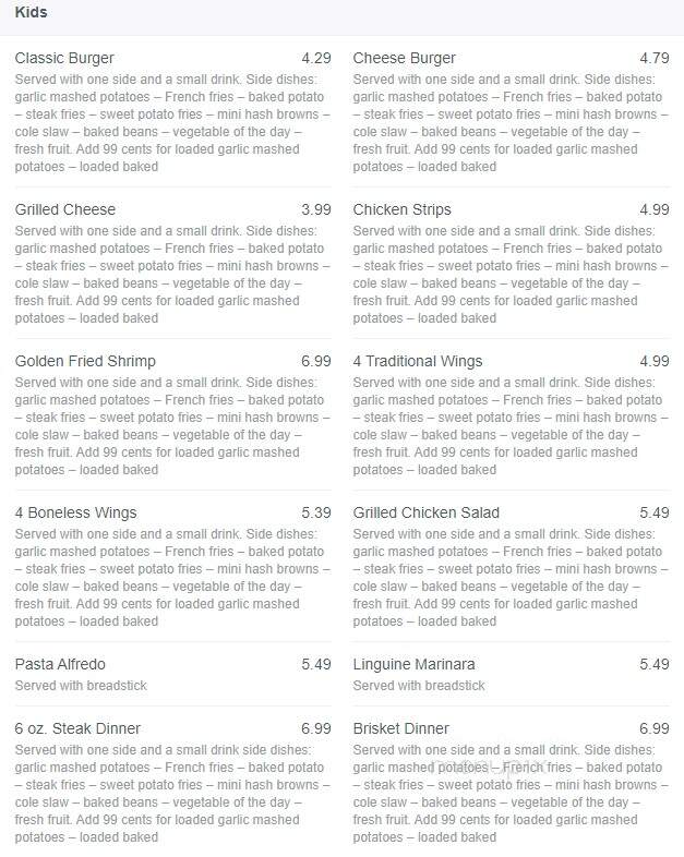 Lakeside Hideaway - Currie, MN menu_pic