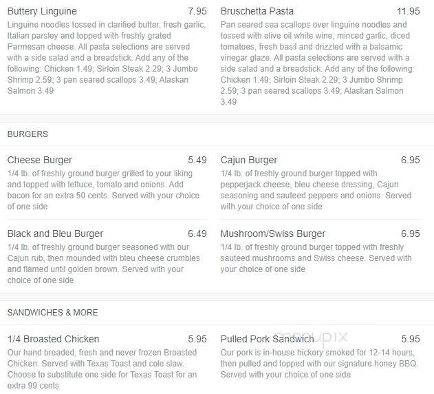 Lakeside Hideaway - Currie, MN menu_pic