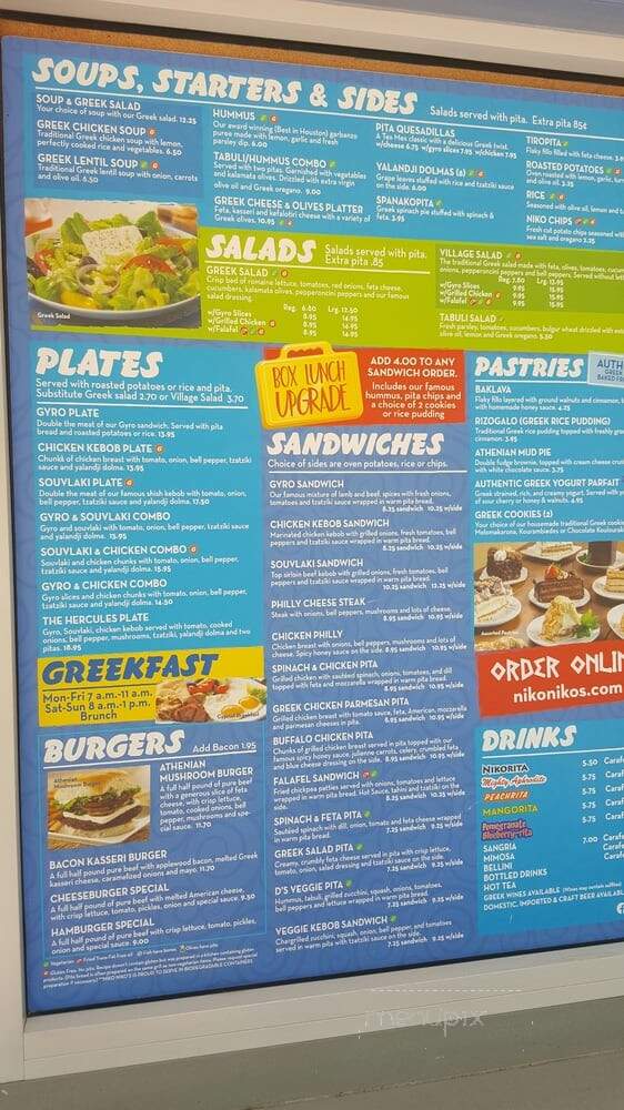 Niko Niko's Market Square - Houston, TX menu_pic