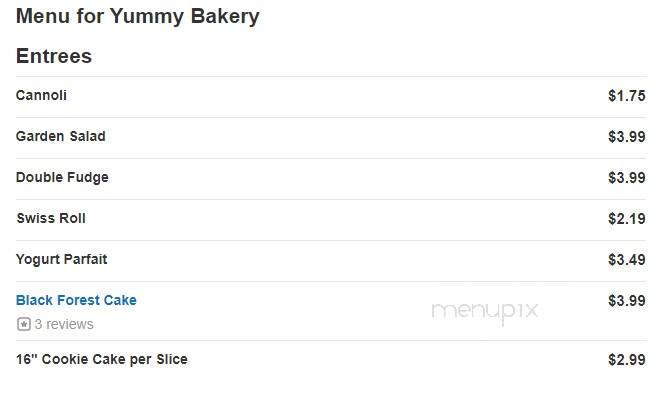 Yummy Bakery - Dublin, OH menu_pic