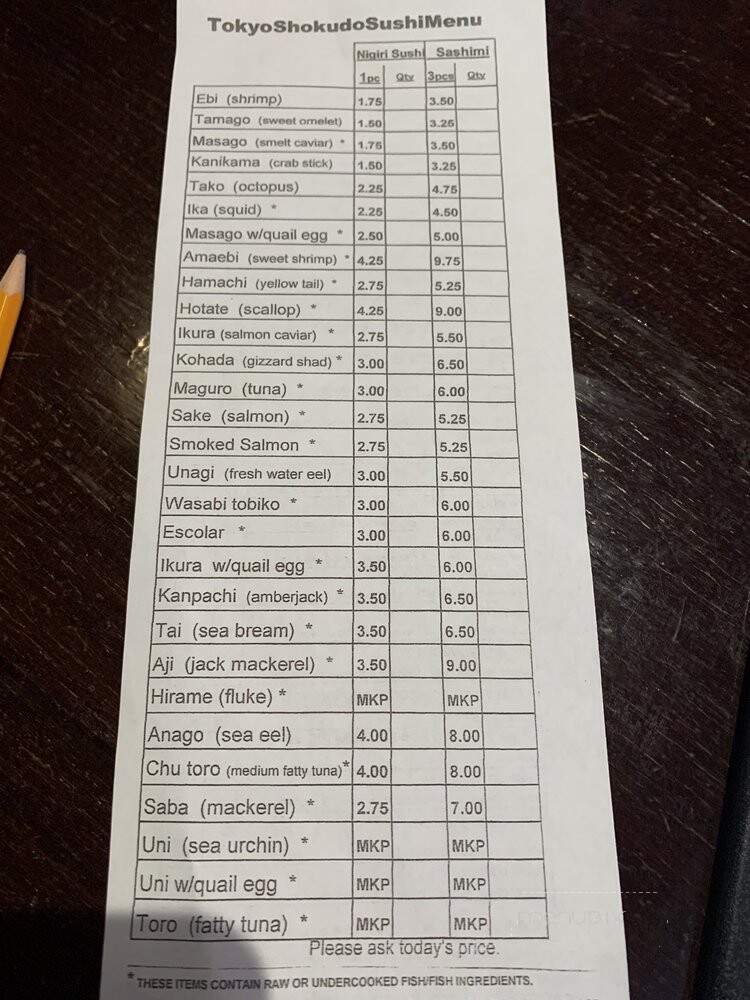 Tokyo Shokudo - Duluth, GA menu_pic
