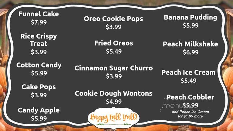 Peachtree Cafe at Lane Southern Orchards - Fort Valley, GA menu_pic