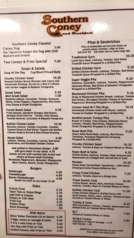 southern Coney - Hilton Head Island, SC menu_pic