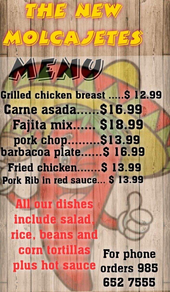 The New Molcajetes - Laplace, LA menu_pic