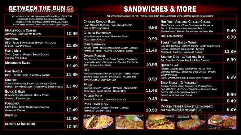 Maplewood Lanes - Omaha, NE menu_pic