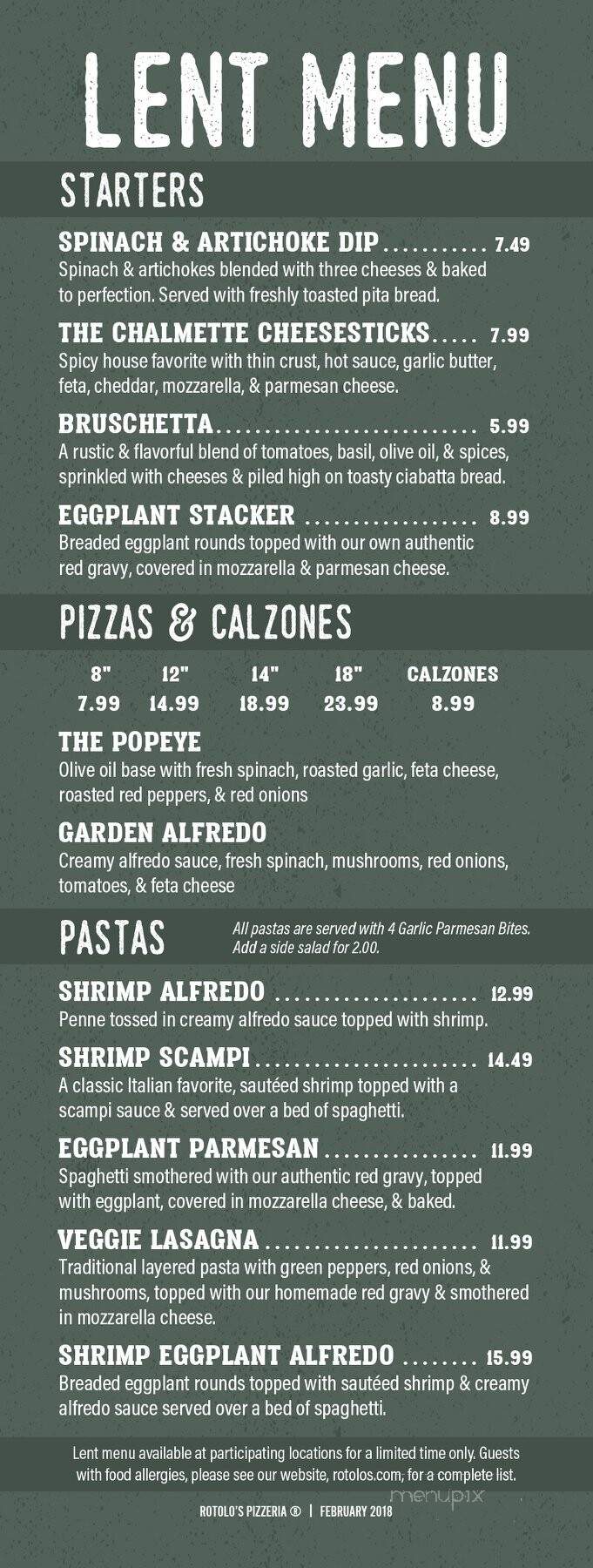 Rotolo's Pizzeria - Orange Beach, AL menu_pic