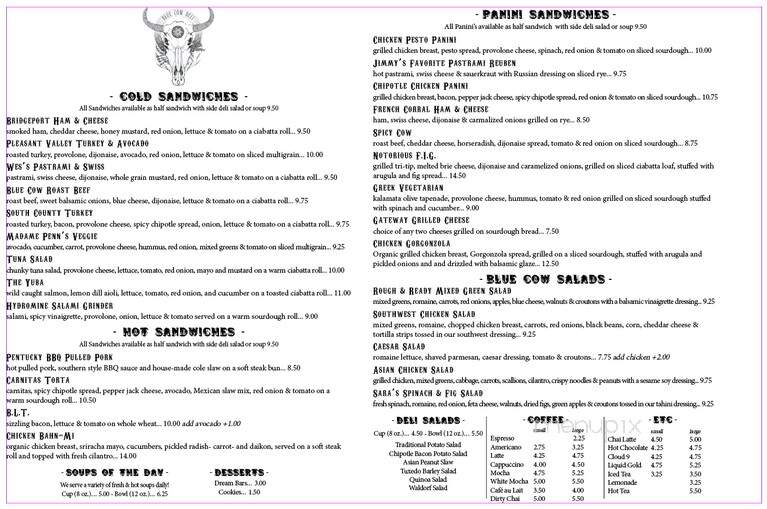 Blue Cow Deli - Penn Valley, CA menu_pic