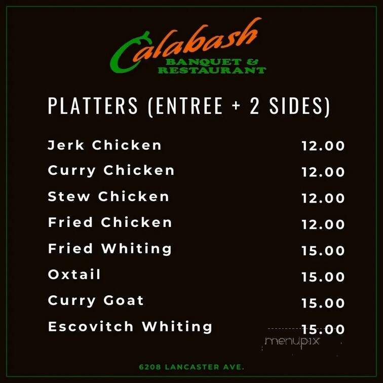 Calabash Banquet and Restaurant - Philadelphia, PA menu_pic