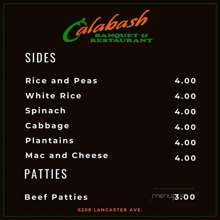 Calabash Banquet and Restaurant - Philadelphia, PA menu_pic