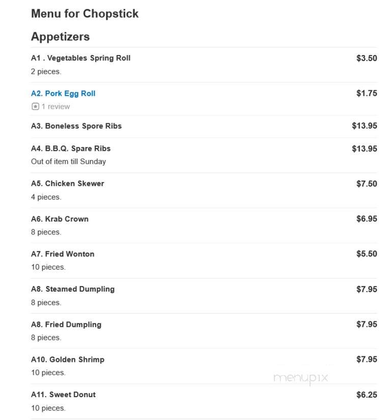 Chopstick - Port St Lucie, FL menu_pic
