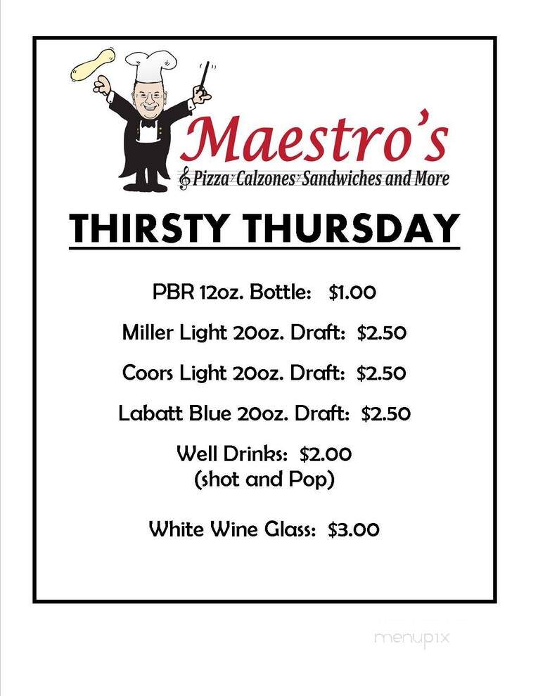 Maestro's Pizza - Portage, MI menu_pic