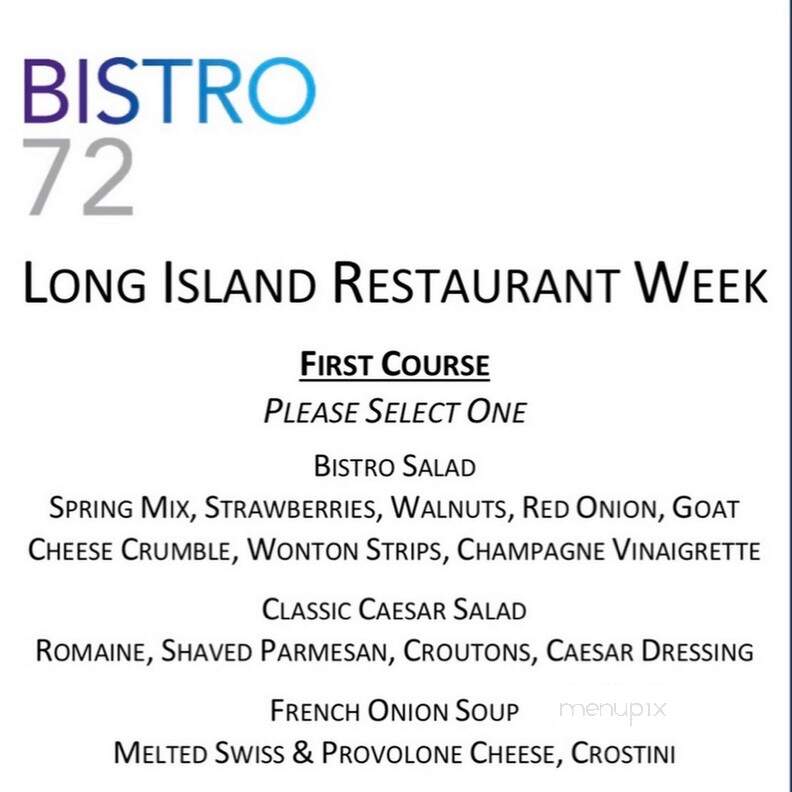 Bistro 72 - Riverhead, NY menu_pic