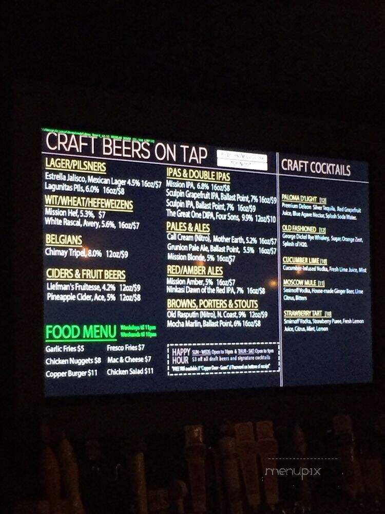The Copper Door - Santa Ana, CA menu_pic