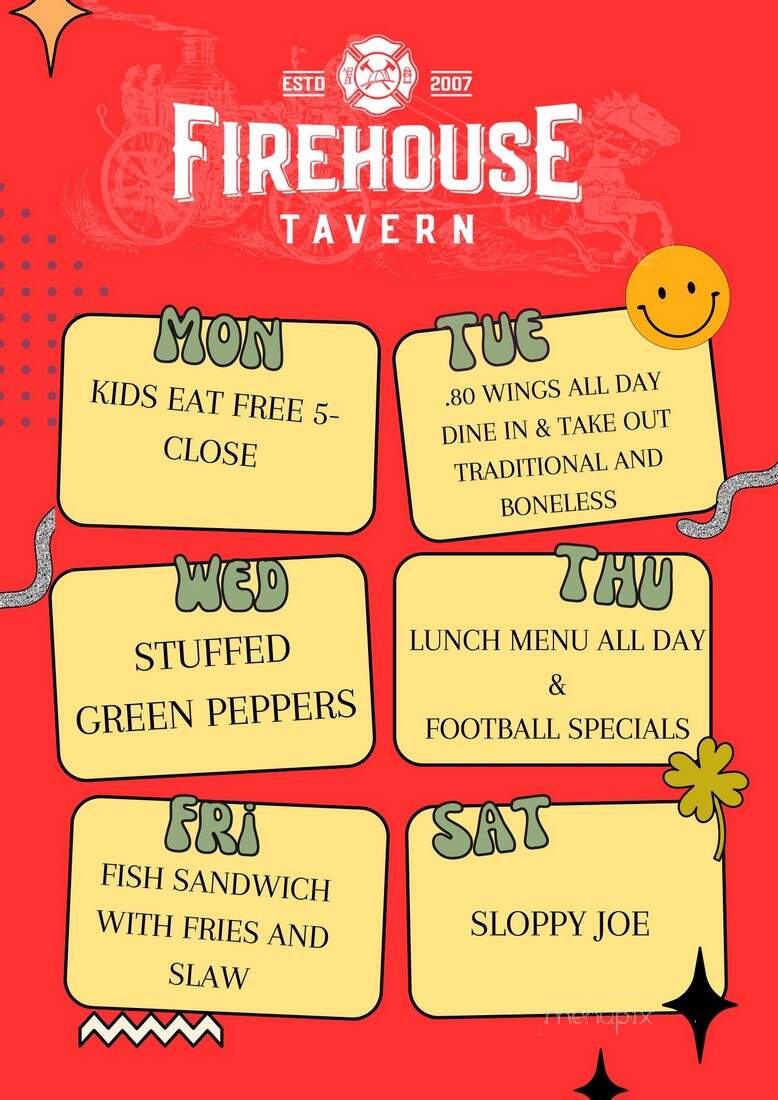Joe's Firehouse Tavern - Sunbury, OH menu_pic