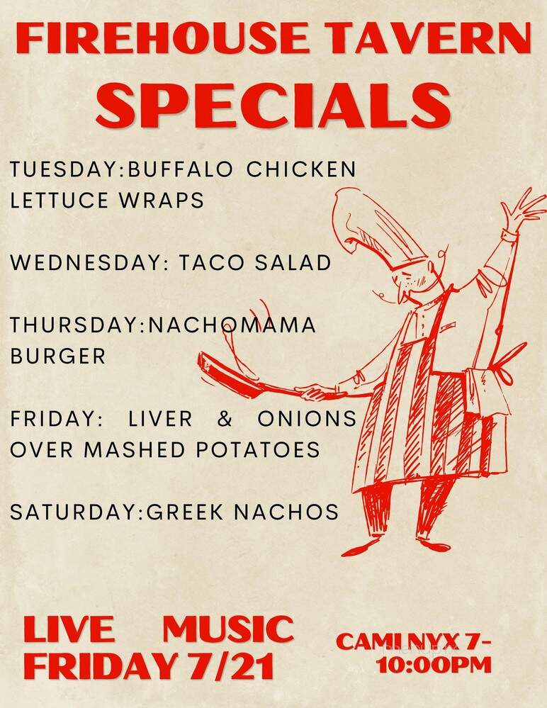 Joe's Firehouse Tavern - Sunbury, OH menu_pic