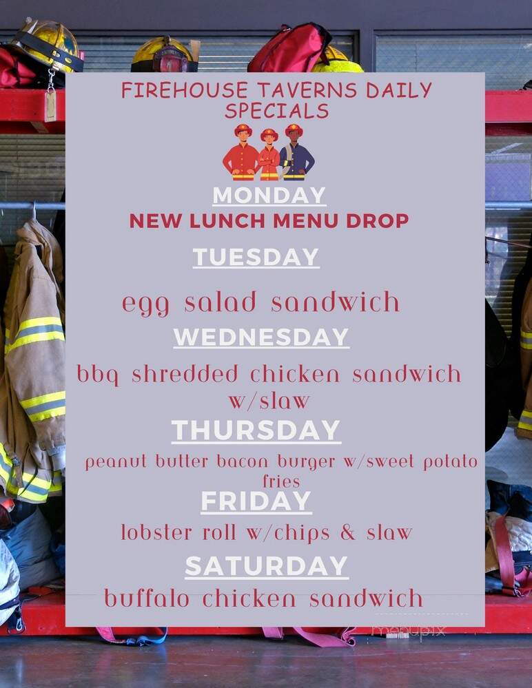 Joe's Firehouse Tavern - Sunbury, OH menu_pic