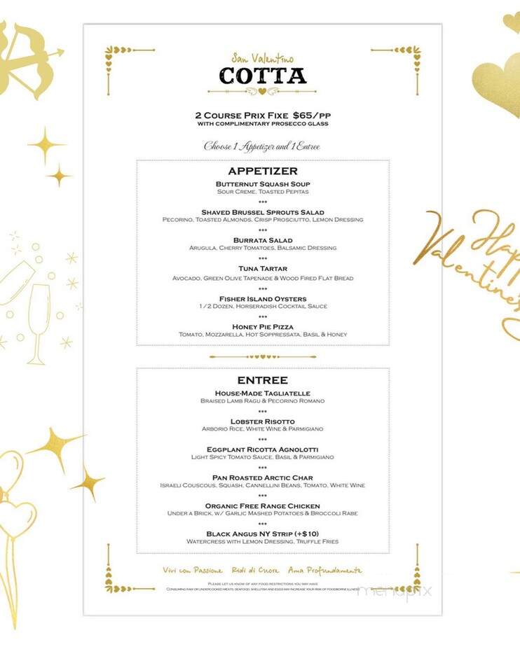 Osteria Cotta - New York, NY menu_pic