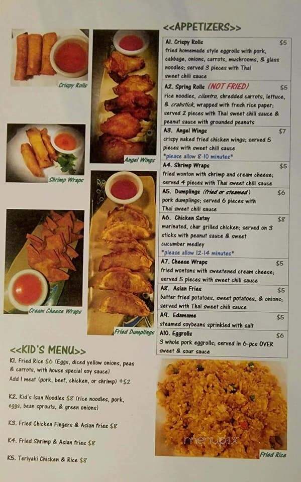 Bangkok Spice Resaurant - West Monroe, LA menu_pic