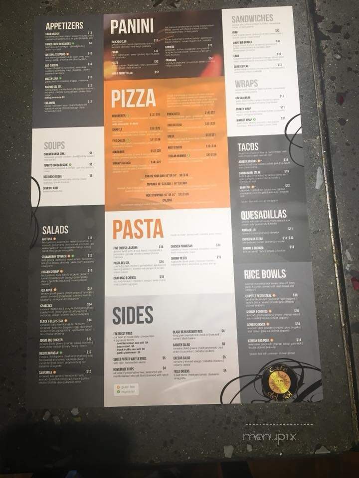 Cafe del Sol - Winchester, VA menu_pic